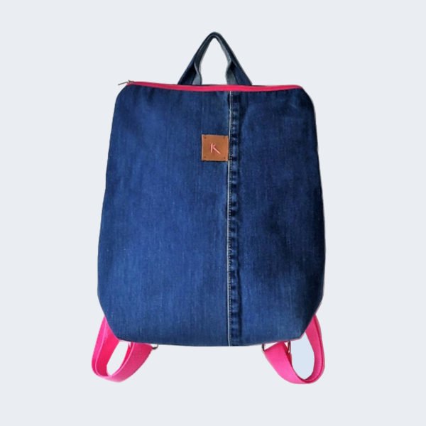 Kollib upcycled backpack with pink details