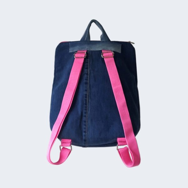 Kollib upcycled backpack with pink details