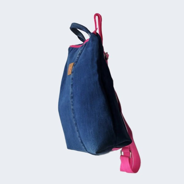 Kollib upcycled backpack with pink details