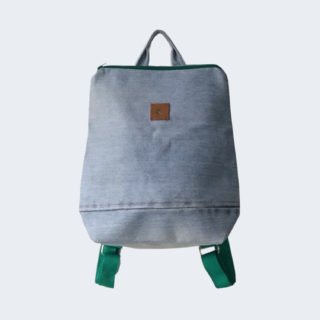 Kollib upcycled backpack with green details