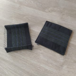 BLACK BREAD BASKET AND TABLE PROTECTOR