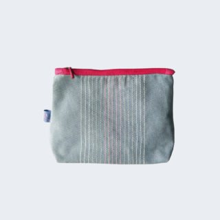 Denim multipurpose purse with pink details