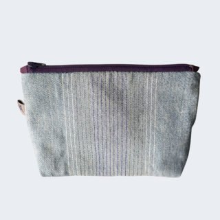 Denim multipurpose purse with violet details