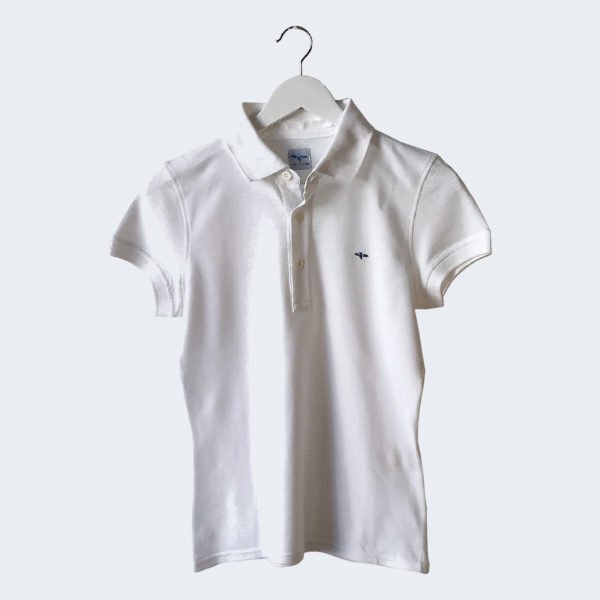 White Organic Cotton POLO SHIRT for woman size L